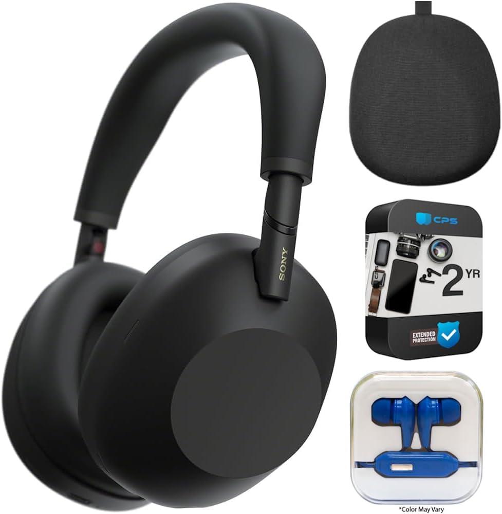 Sony WH-1000XM6 Best Wireless Noise Canceling Headphones, Black + 2YR Warranty Bundle