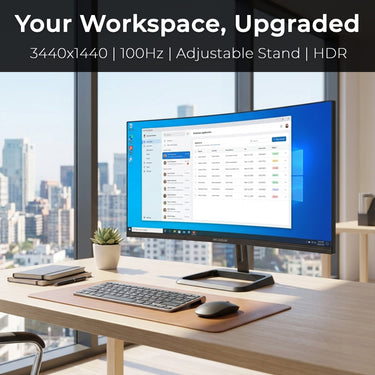 Deco Gear 34 inch Curved Ultrawide Business Monitor, 3440x1440, 100Hz, HDR