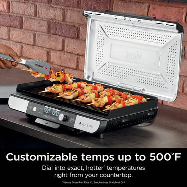 Ninja Sizzle Pro XL 20-Inch Indoor Griddle + Grill - Silver, Refurbished