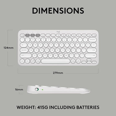 Logitech Core Pebble Keys 2 K380S Wireless Keyboard in Tonal White - 920-011776