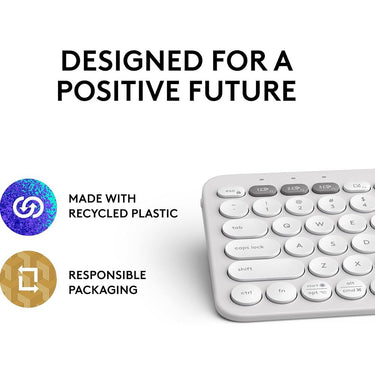 Logitech Core Pebble Keys 2 K380S Wireless Keyboard in Tonal White - 920-011776