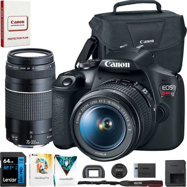 Canon EOS Rebel T7 DSLR Camera + EF18-55mm + EF 75-300mm Lens Kit + Accessories Bundle