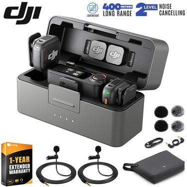 DJI Mic 3 (2 TX + 1 RX + Charging Case) Mini Wireless Microphone + 1 YR Warranty Kit