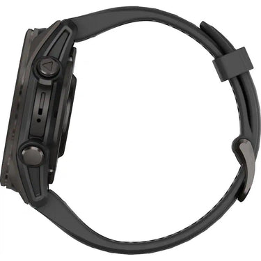 Garmin Fenix 8 43 mm, AMOLED, Sapphire,Carbon Gray DLC Titanium w/ Black Silicone Band