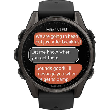 Garmin Fenix 8 43 mm, AMOLED, Sapphire,Carbon Gray DLC Titanium w/ Black Silicone Band