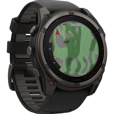 Garmin Fenix 8 51mm Solar Sapphire, Carbon Gray DLC Titanium w/ Black/Pebble Gray Band