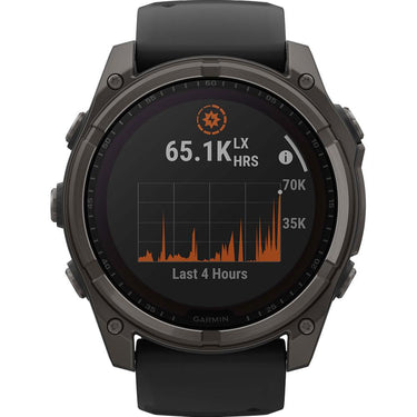 Garmin Fenix 8 51mm Solar Sapphire, Carbon Gray DLC Titanium w/ Black/Pebble Gray Band