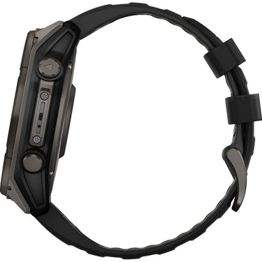 Garmin Fenix 8 51mm Solar Sapphire, Carbon Gray DLC Titanium w/ Black/Pebble Gray Band