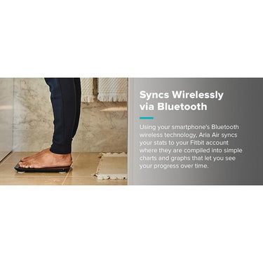 Fitbit Aria Air Smart Bluetooth Digital Scale, Black
