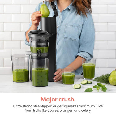 NutriBullet Slow Masticating Juicer Machine 150 Watts, Charcoal Black - Refurbished