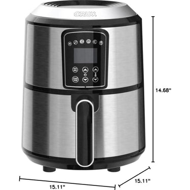 CRUX 3-Quart Digital Air Fryer, Stainless Steel (17282)