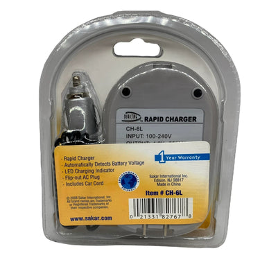 Sakar Digital Concepts AC/DC Rapid battery charger for Canon NB-6L Batteries