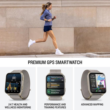 Garmin Venu X1 GPS Premium Smartwatch, Soft Gold, Titanium, French Gray