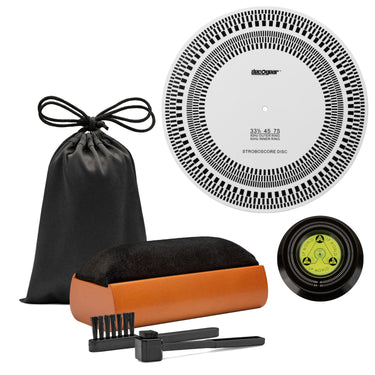 Deco Gear Vinyl Care Bundle: Cleaning Kit, Stroboscope, Record Stabilizer
