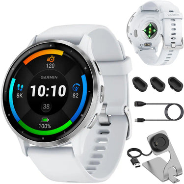 Garmin Venu 3 GPS Smartwatch with Whitestone Case 45mm + Charging Dock Bundle