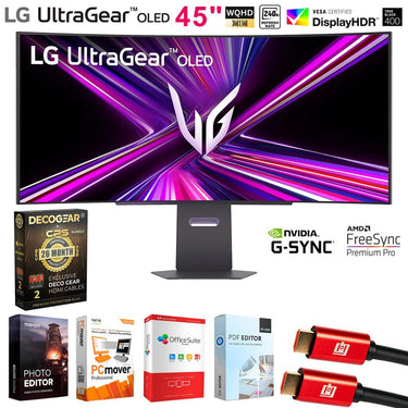 LG 45" UltraGear OLED WQHD Curved Gaming Monitor + 26 Months Protection Bundle