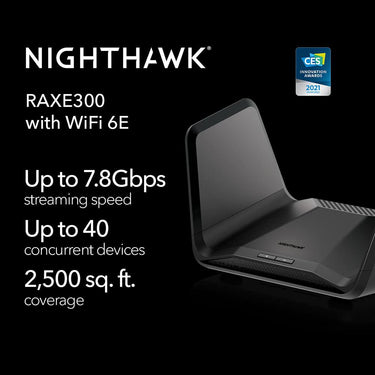 Netgear Nighthawk RAXE300 AXE7800 Tri-Band WiFi 6E Router with 2.5Gb Ethernet