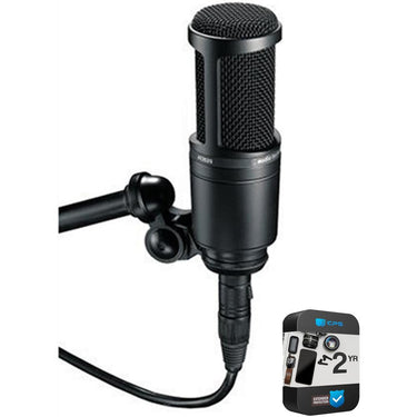Audio-Technica Side Address Cardioid Condenser Studio Microphone with 2 YR Extended Warranty