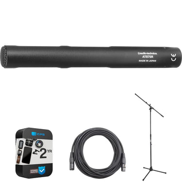 Audio-Technica Line + Gradient Short Shotgun Condenser Mic w/ Warranty + Accessories Bundle