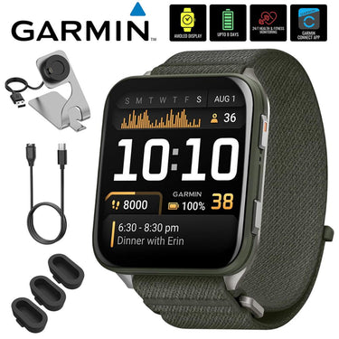 Garmin Venu X1 Premium GPS Smartwatch, Moss Titanium + Accessories Bundle