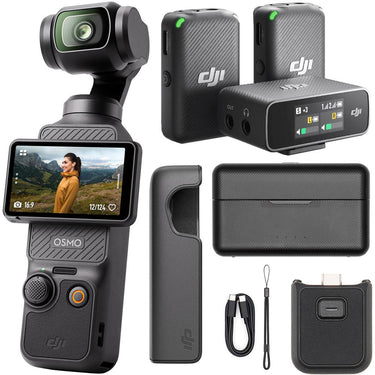 DJI Osmo Pocket 3 4K 120fps CP.OS.00000301.01 Bundle with DJI Mic w/ Charging Case