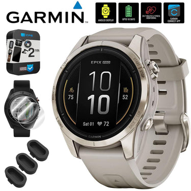 Garmin Epix Pro (Gen 2), 42mm, Sapphire, Soft Gold Steel +Warranty +Accessories Bundle