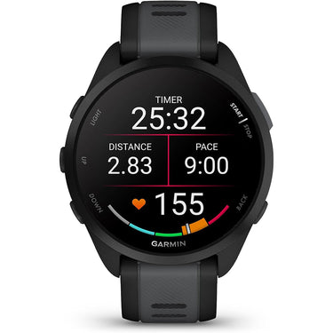 Garmin Forerunner 165 Smart Sport Watch, Black + Slate Gray w/ Accessories Bundle