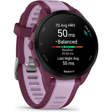 Garmin Garmin Forerunner 165 Music Smart Sport Watch, Berry + Lilac w/ Accessories Kit