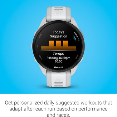 Garmin Forerunner 165 Smart Sport Watch, Mist Gray + Whitestone w/ Accessories Bundle