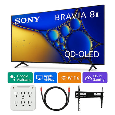 Sony BRAVIA 8 II 65-Inch QD-OLED 4K Google TV (2025) with Wall Mount and Kit