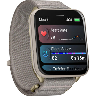 Garmin Venu X1 GPS Premium Smartwatch, Soft Gold, French Gray with Dock + Screen Guards