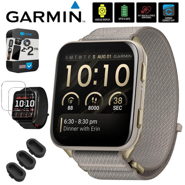 Garmin Venu X1 GPS Premium Smartwatch, Soft Gold w/ Warranty + Accessories Bundle