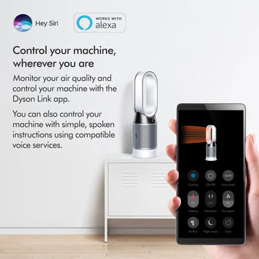 Dyson Purifier Hot+Cool Purifying Heating Fan HP4B, White/Silver - Refurbished