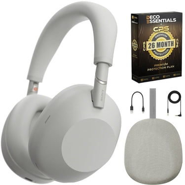 Sony WH-1000XM6 Wireless Headphones, Platinum Silver + Exclusive 2 YR Warranty Bundle