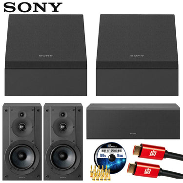 Sony SS-CSEM2 Dolby Atmos Enabled Upfiring Height Speakers, Pair +Sound System Bundle