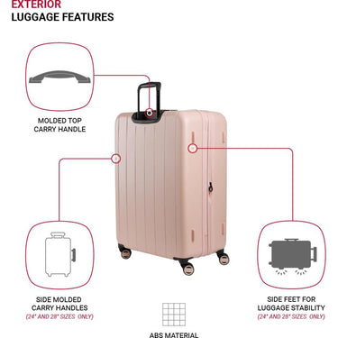 Swiss Gear Wanderlust Pro Lightweight Expandable Spinner 3-Piece Set, Pink (20/24/28)