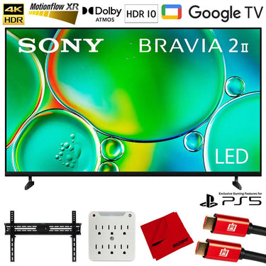 Sony BRAVIA 2 II 65 inch 4K HDR Smart LED Google TV (2025) w/ Accessories Bundle