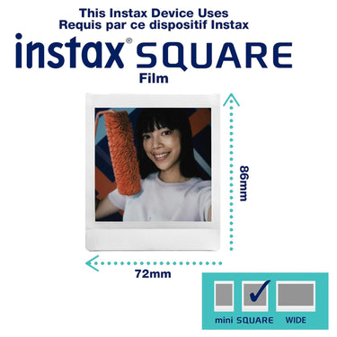 Fujifilm Instax Square SQ1 Instant Camera - Chalk White with Film and Case