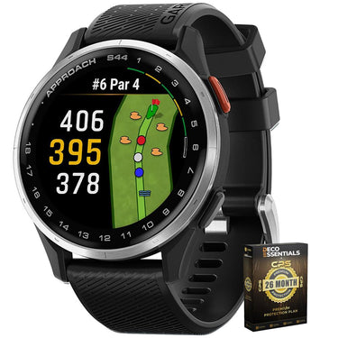 Garmin Approach S44 GPS Smartwatch Silver Aluminum Bezel + 26 Month Protection