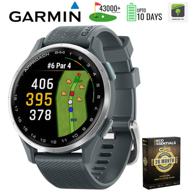 Garmin Approach S44 GPS Smartwatch Silver Aluminum Bezel + 26 Month Protection