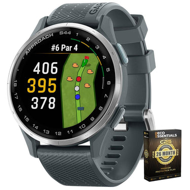 Garmin Approach S44 GPS Smartwatch Silver Aluminum Bezel + 26 Month Protection