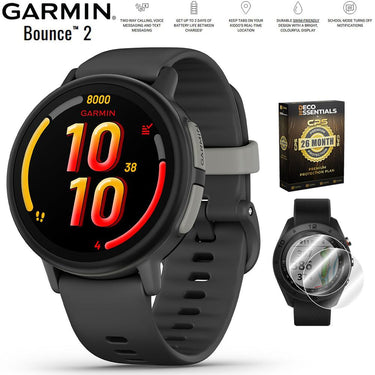 Garmin Bounce 2 Kids Smartwatch with Calling Gray + 26 Month Protection Bundle