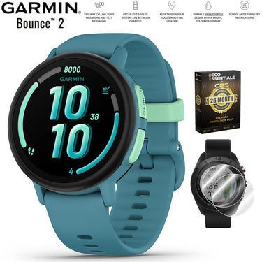 Garmin Bounce 2 Kids Smartwatch Calling Turquoise + 26 Month Protection Bundle