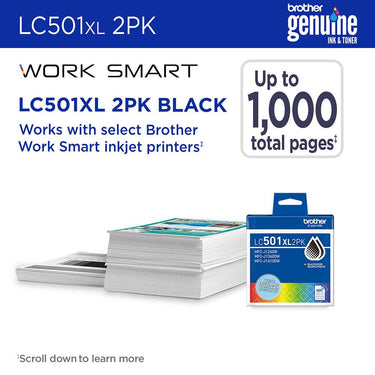 Brother Genuine Twin Pack High Yield Black Ink Cartridges 2 Pack