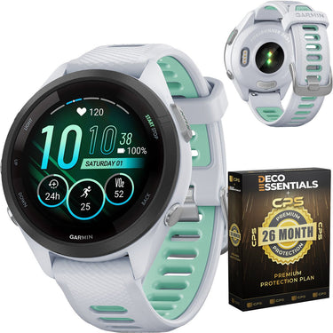 Garmin Forerunner 265S GPS Smartwatch Whitestone/Tropic with 26 Month Protection