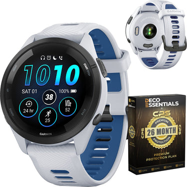 Garmin Forerunner 265 GPS Smartwatch Whitestone/Blue with 26 Month Protection