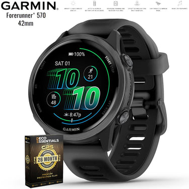 Garmin Forerunner 570 - 42mm GPS Smartwatch Black Band with 26 Month Protection