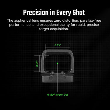 OSIGHT SE 6 MOA Green Enclosed Reflex Sight — RMSc Footprint