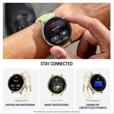 Garmin Venu 4, 41mm Health & Fitness GPS Smartwatch, Lunar Gold + Accessories Bundle