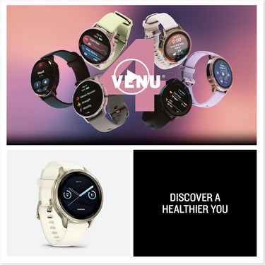 Garmin Venu 4, 41mm Health & Fitness GPS Smartwatch, Lunar Gold + Accessories Bundle
